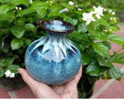 Bình hút lộc mini men hỏa biến gốm sứ bát tràng